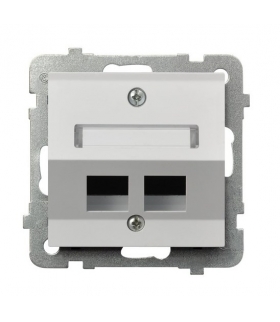 AS GPK-2GS/p/00 Obudowa gniazda podwójnego typu Keyston skośna, BIAŁY