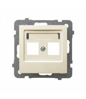 AS GPK-2G/p/27 Obudowa gniazda podwójnego typu Keyston prosta, ECRU