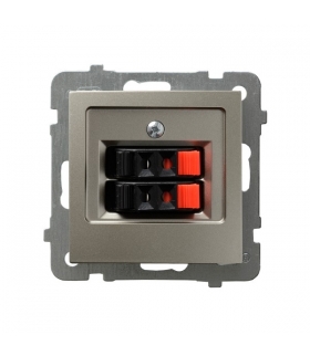 AS GG-2G/m/45 Gniazdo głośnikowe podwójne , SATYNA LIGHT