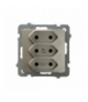 AS GP-3G/m/45 Gniazdo potrójne EURO , SATYNA LIGHT