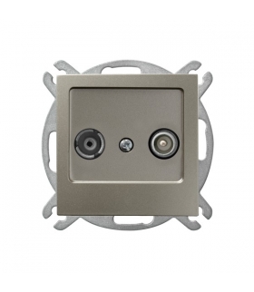 AS GPA-14GP/m/45 Gniazdo RTV przelotowe 14-dB , SATYNA LIGHT