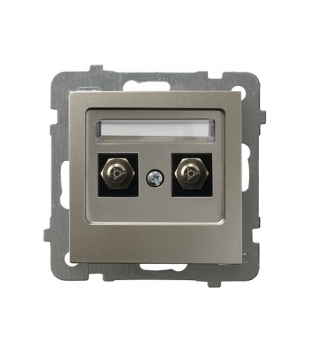 AS GPE-2G/m/45 Gniazdo ekwipotencjalne podwójne , SATYNA LIGHT