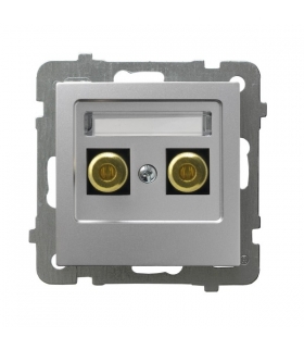 AS GGN-1G/m/18 Gniazdo głośnikowe pojedyncze , SREBRO