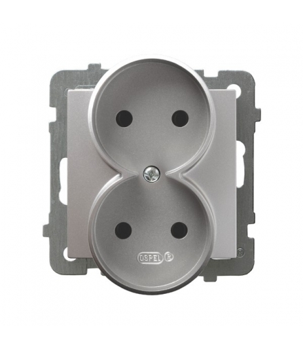 AS GP-2GR/m/18 Gniazdo podwójne , SREBRO