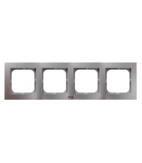AS RH-4G/18 Ramka poczwórna do łączników IP-44 , SREBRO