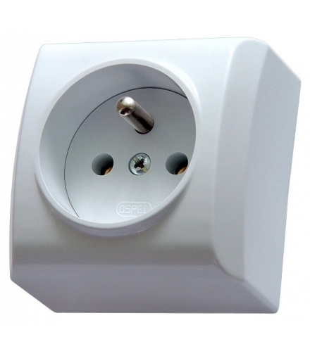 BIS GN-1BZ/00 Gniazdo pojedyncze z uziemieniem , BIAŁY