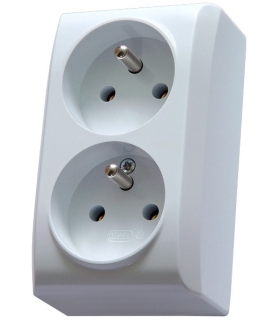 BIS GN-2BC/00 Gniazdo podwójne z uziemieniem z funkcją niezamienności faz, BIAŁY