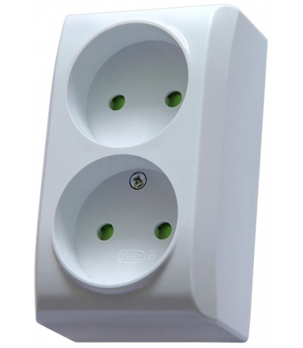 BIS GN-2BP/00 Gniazdo podwójne z przesłonami torów prądowych, BIAŁY