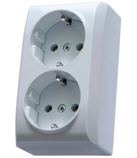 BIS GN-2BS/00 Gniazdo podwójne z uziemieniem schuko , BIAŁY