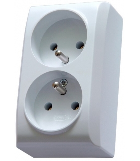 BIS GN-2BZ/00 Gniazdo podwójne z uziemieniem , BIAŁY