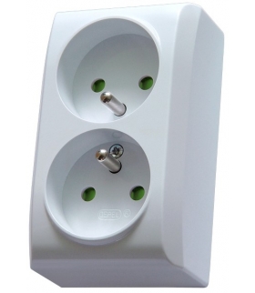 BIS GN-2BZP/00 Gniazdo podwójne z uziemieniem z przesłonami torów prądowych, BIAŁY