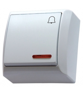 BIS ŁN-6BS/00 Łącznik zwierny "dzwonek" z podświetleniem pomarańczowym, BIAŁY