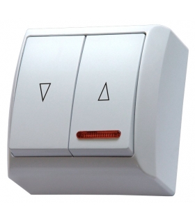 BIS ŁN-7BS/00 Łącznik żaluzjowy z podświetleniem pomarańczowym, BIAŁY