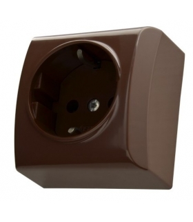 BIS GN-1BS/24 Gniazdo pojedyncze z uziemieniem schuko , BRĄZOWY