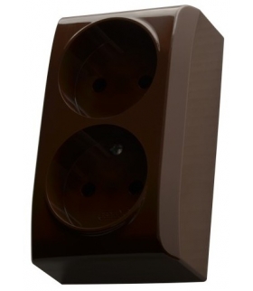 BIS GN-2B/24 Gniazdo podwójne , BRĄZOWY