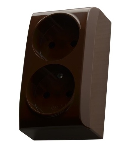 BIS GN-2B/24 Gniazdo podwójne , BRĄZOWY