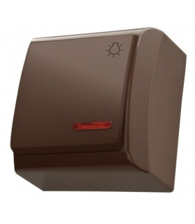 BIS ŁN-5BS/24 Łącznik zwierny "światło" z podświetleniem pomarańczowym, BRĄZOWY