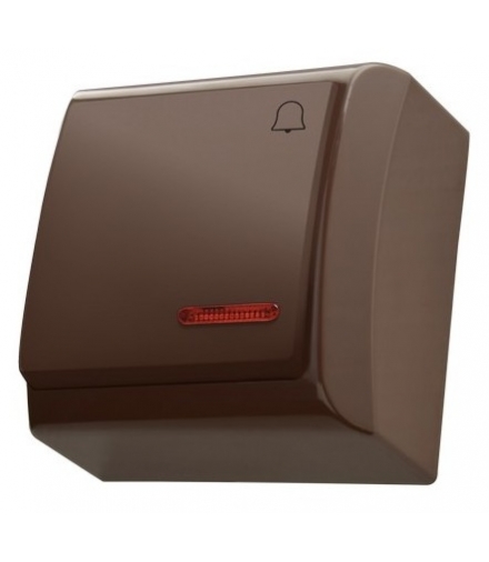 BIS ŁN-6BS/24 Łącznik zwierny "dzwonek" z podświetleniem pomarańczowym, BRĄZOWY