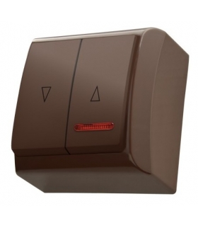 BIS ŁN-7BS/24 Łącznik żaluzjowy z podświetleniem pomarańczowym, BRĄZOWY