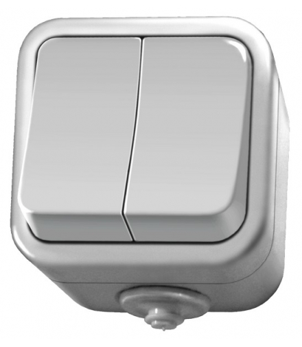 DELFINA ŁNH-2D/00 Łącznik dwugrupowy świecznikowy , BIAŁY