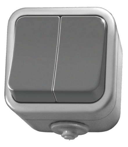 DELFINA ŁNH-2D/30 Łącznik dwugrupowy świecznikowy , SZARY