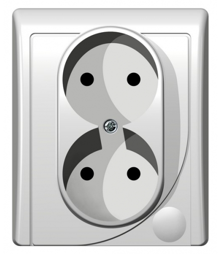 EFEKT GP-2F/00 Gniazdo podwójne , BIAŁY