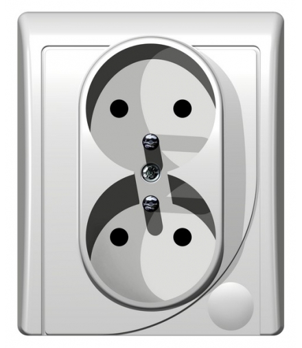 EFEKT GP-2FZ/00 Gniazdo podwójne z uziemieniem , BIAŁY