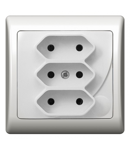 EFEKT GP-3F/00 Gniazdo potrójne EURO , BIAŁY