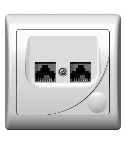 EFEKT GPK-2F/K/00 Gniazdo komputerowe podwójne, kat. 5e MMC, BIAŁY