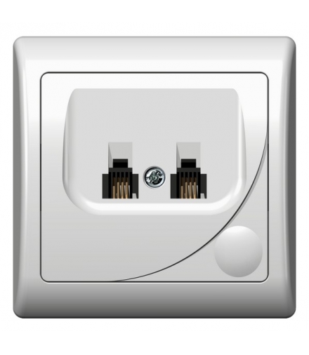 EFEKT GPT-2FR/00 Gniazdo telefoniczne podwójne równoległe, BIAŁY