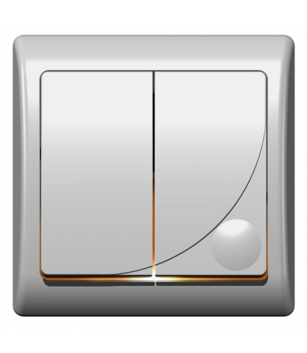 EFEKT ŁP-2FBS-B/00 Łącznik podwójny schodowy z podświetleniem pomarańczowym, BIAŁY