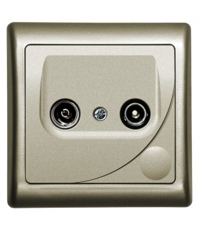 EFEKT GPA-14FP/16 Gniazdo RTV przelotowe 14-dB , SATYNA