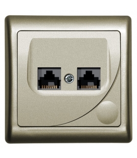 EFEKT GPK-2F/K6/16 Gniazdo komputerowe podwójne, kat. 6 MMC, SATYNA