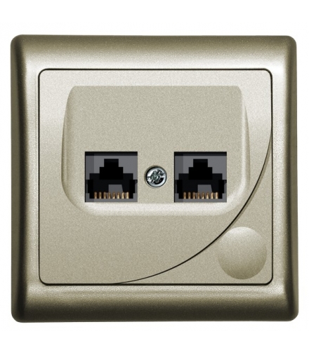 EFEKT GPK-2F/K6/16 Gniazdo komputerowe podwójne, kat. 6 MMC, SATYNA