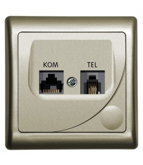 EFEKT GPKT-F/K/16 Gniazdo komputerowo-telefoniczne RJ 45 kat. 5e, (8-stykowe) + RJ 11 (6-stykowe), SATYNA