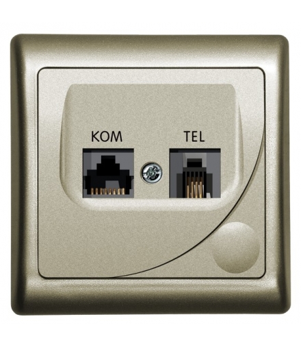 EFEKT GPKT-F/K6E/16 Gniazdo komputerowo-telefoniczne, kat. 6 ekranowane MMC, SATYNA