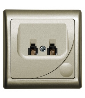 EFEKT GPT-2FR/16 Gniazdo telefoniczne podwójne równoległe, SATYNA