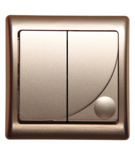 EFEKT ŁP-2FBS/16 Łącznik podwójny (świecznikowy) z podświetleniem niebieskim, SATYNA