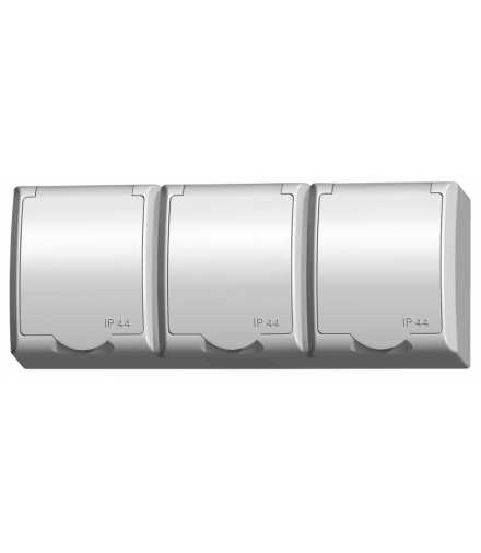 FALA GNH-3HZ/00/w Gniazdo potrójne z uziemieniem wieczko w kolorze wyrobu, BIAŁY