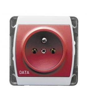 GAZELA GP-1JZD/m/00 Gniazdo pojedyncze z uziemieniem DATA , BIAŁY