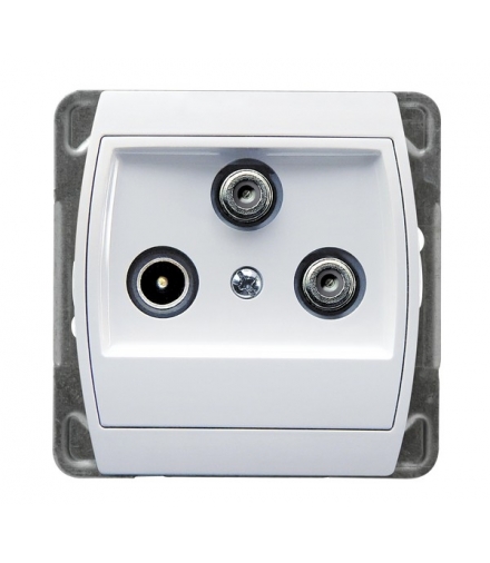 GAZELA GPA-J2S/m/00 Gniazdo RTV-SAT z dwoma wyjściami SAT , BIAŁY