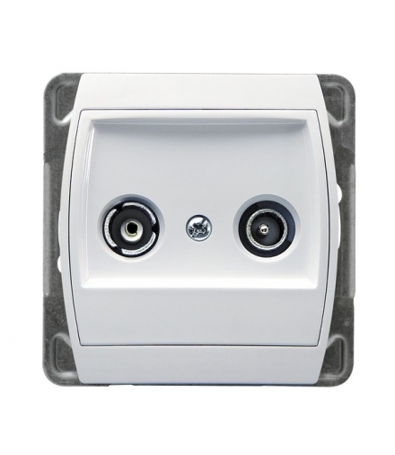 GAZELA GPA-JK/m/00 Gniazdo RTV końcowe , BIAŁY