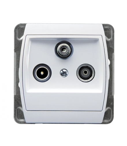 GAZELA GPA-JSP/m/00 Gniazdo RTV-SAT przelotowe , BIAŁY