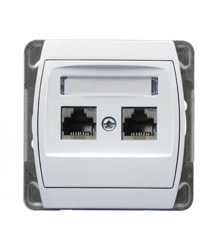 GAZELA GPK-2J/K6/m/00 Gniazdo komputerowe podwójne, kat. 6 MMC, BIAŁY