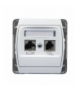 GAZELA GPKT-J/K/m/00 Gniazdo komputerowo-telefoniczne RJ 45 kat. 5e, (8-stykowe) + RJ 11 (6-stykowe), BIAŁY