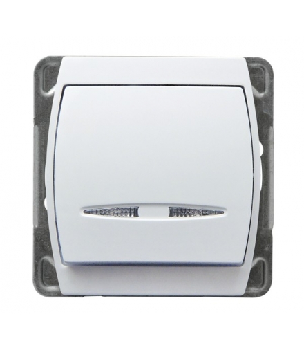 GAZELA ŁP-12JS/m/00 Łącznik kontrolny z podświetleniem pomarańczowym, BIAŁY