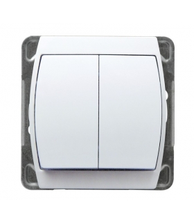 GAZELA ŁP-17J/m/00 Łącznik podwójny zwierny , (przycisk odbijający) BIAŁY