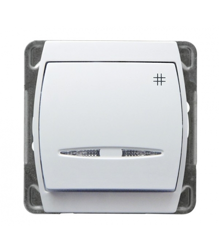 GAZELA ŁP-4JS/m/00 Łącznik krzyżowy z podświetleniem pomarańczowym, BIAŁY