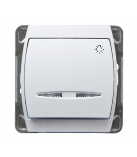 GAZELA ŁP-5JS/m/00 Łącznik zwierny "światło" z podświetleniem pomarańczowym, BIAŁY