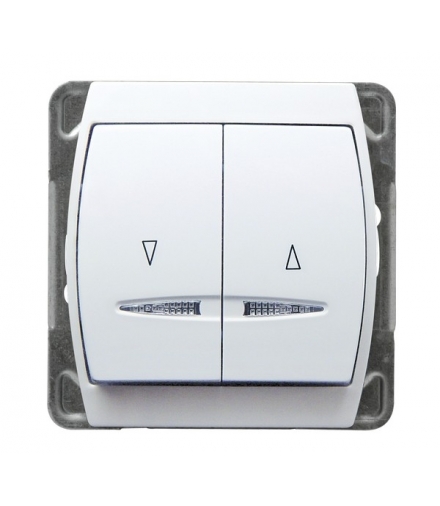 GAZELA ŁP-7JS/m/00 Łącznik żaluzjowy z podświetleniem pomarańczowym, BIAŁY